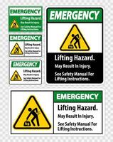 Lifting Hazard,May Result In Injury, See Safety Manual For Lifting Instructions Symbol Sign Isolate on transparent Background,Vector Illustration vector