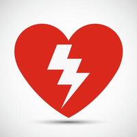 Aed corazón rojo icono símbolo signo aislado sobre fondo blanco, ilustración vectorial eps.10 vector