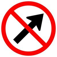 Prohibit Go To The Right By The Arrow Traffic Road Symbol Sign Isolate On White Background,Vector Illustration EPS.10 vector