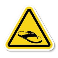 Caution No Open Toed Shoes Sign on white background vector