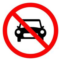 Car prohibition sign on white background vector