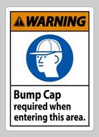 Warning Sign Bump Cap Required When Entering This Area vector