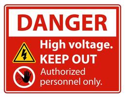 Danger High Voltage Keep Out Sign Isolate On White Background,Vector Illustration EPS.10 vector