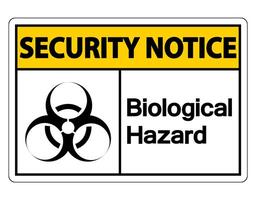 Security notice Biological Hazard Symbol Sign on white background vector