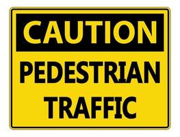 Caution Pedestrian Traffic Sign on white background vector