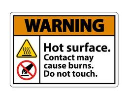 Warning Hot Surface Do Not Touch Symbol Sign Isolate on White Background,Vector Illustration vector