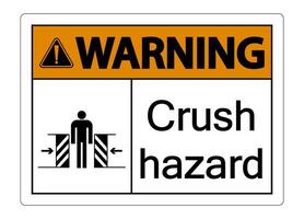 symbol warninig crush hazard sign on white background vector