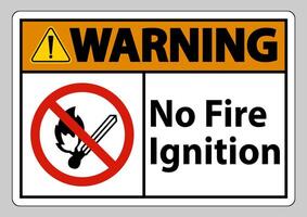 Warning No Fire Ignition Symbol Sign On White Background vector