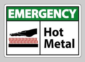 Emergency Hot Metal Symbol Sign Isolated On White Background vector