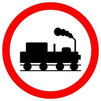 Señal de carretera de tráfico ferroviario de tren aislar sobre fondo blanco, ilustración vectorial eps.10 vector