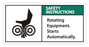 Rotating Equipment.Starts Automatically Symbol Sign Isolate on White Background,Vector Illustration vector