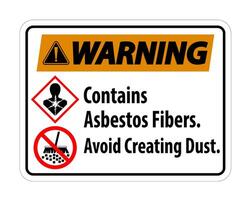 Warning Label Contains Asbestos Fibers,Avoid Creating Dust vector