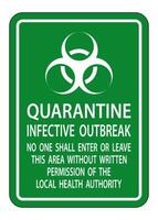 Quarantine Infective Outbreak Sign Isolate on transparent Background,Vector Illustration vector