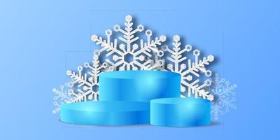 Hello Winter snowflake 3d sparkle luxury background decoration vector