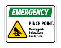 Emergency Pinch Point, Moving Parts Below, Keep Hands Clear Symbol Sign Isolate on White Background,Vector Illustration EPS.10 vector