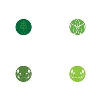 Logos of green Tree leaf ecology vector