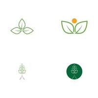 Logos of green Tree leaf ecology vector