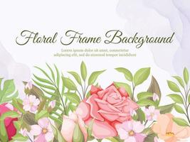 Wedding Banner Background with Floral and Leaf Vector Design
