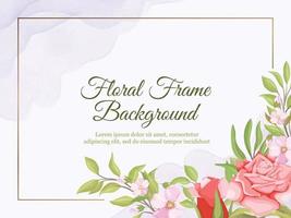 Fondo de banner de boda con diseño de vector floral y hoja