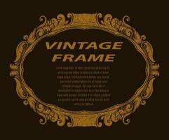 Vintage border frame with engraving ornament vector