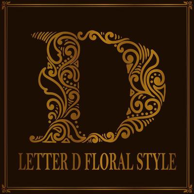 Vintage Letter D floral pattern style