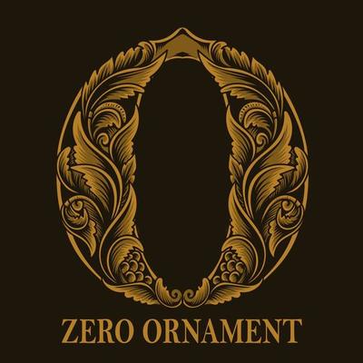 Vintage zero number ornament style