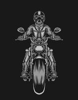 Illustration biker ridding on motorcycle