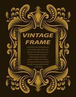 Vintage border frame with engraving ornament vector