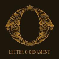 Letter O logo vintage ornament style vector