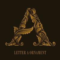 Letter A logo vintage ornament style vector