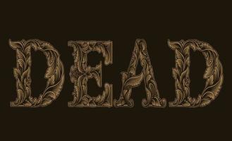 Vintage Death calligraphy with engraving font vector