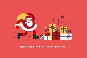 Merry Christmas and Happy New Year 2022 greeting card vector