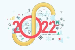 tarjeta de felicitación de año nuevo de negocios 2022 vector