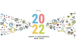 Business New Year 2022 greeting card vector