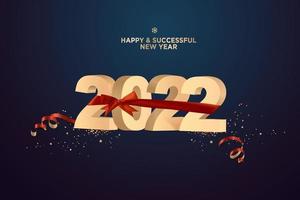 Happy New Year 2022 greeting card vector