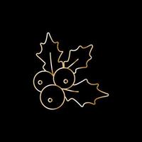 Golden Christmas icon. Christmas decoration symbol of the new year. Vector christmas icon