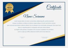 Blue Curved Corner Horizontal Certificate Template vector