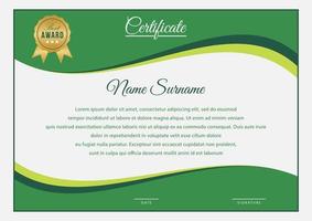 Green Curved Corner Horizontal Certificate Templates vector