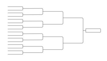 Ilustración de vector de diseño de estilo plano de plantilla de campeonato de soporte de torneo de 16 equipos.