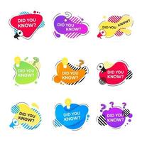 Did you know abstract shape badges set vector