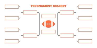 8 american football team tournament bracket championship template flat style design vector illustration