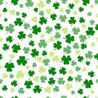 Seamless clover leaf flat design green falling background pattern vector illustration