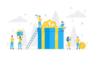 Online reward flat style design vector illustration business concept.