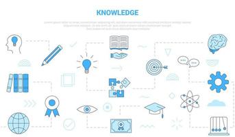 business knowledge concept with icon set with big word vector