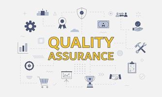 qa quality assurance concept with icon set with big word vector