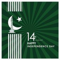 14 de agosto día de la independencia de pakistán, año 1947. lahore vector