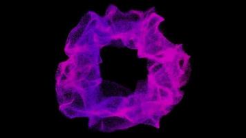 Animación de lazo de círculo de fractal de partículas de resplandor púrpura video