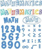 conjunto de números y símbolos matemáticos vector