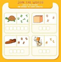 Spelling word game template vector