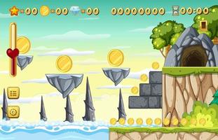 Collecting Coins Game Scene Template vector